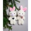 Брелок Кролик нежный с сердечком, полиэстер, полипропиленовый хлопок, 15см, 2 дизайна 394-352