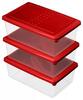 Комплект контейнеров для продуктов "Asti" прямоугольных 1,05л х 3 шт. красн.  221100906 ПХ (10)