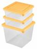 Комплект контейнеров для продуктов "Asti" квадратных 0,5л+0,5л+1,0л  1014/ПХ (12)