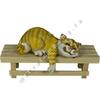 Фигурка садовая Кот спящий на лавочке 12287