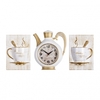 Часы настенные Комплект: чайник 26,5х24см+2 чашки, корпус белый с золотом Классика "Рубин" 2622+2-00
