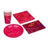 Набор бумажной одноразовой посуды (стаканы 6шт, тар 6шт, салф 12шт, скатерть) розовый ВСЁГАЗИН 512-0