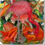 Фигурка садовая Фламинго наклонившийся на железных ногах