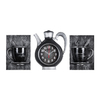 Часы настенные Комплект: чайник 26,5х24см+2 чашки, корпус черный с серебром Узор Рубин 2622+2-004