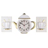 Часы настенные Комплект чайник 29х34см+2 чашки, корпус белый с золотом Классика Рубин 3530+2-004